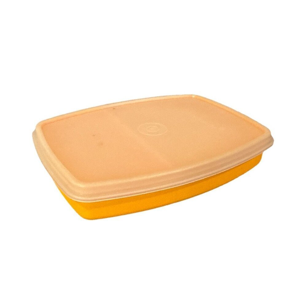 Vintage Tupperware Divided Lunch Snack Container #813-5 with Lid #814-5 Yellow